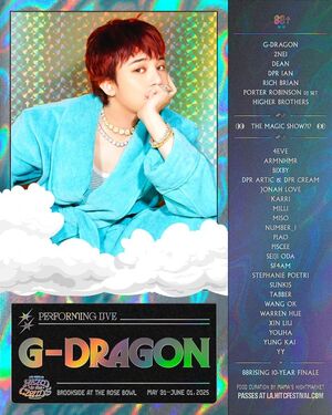 G-DRAGON、米音楽フェス「ヘッド・イン・ザ・クラウズ」にヘッドライナーとして出演へ