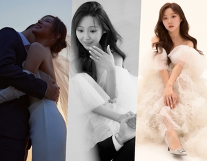 【フォト】6月結婚の元miss Aミン、新郎に抱かれ幸せそうなほほ笑み…清楚な雰囲気のウエディング写真公開