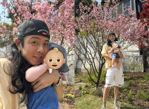 Beenzino、生後6カ月の息子と一緒に花見…幸せなほほ笑み