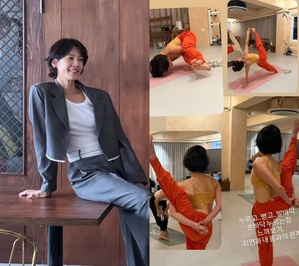 「ホントに50歳?」キム・ジホ 驚きのヨガ・ポーズで美ボディ維持