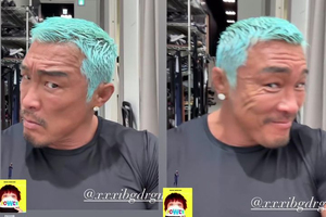 秋山成勲、G-DRAGONに倣って髪色を大胆ミントグリーンに