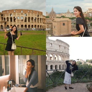 ナム・ボラ、新婚旅行先のイタリアで清純な美しさアピール…「夫の視線」