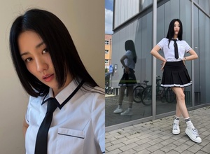 「一児のママ」パク・ハソン、30代後半でも高校の制服姿が完璧…感嘆の声