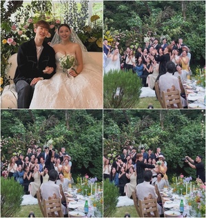 2AMチョ・グォンがmiss Aミンの結婚式でブーケ受け取る…JYPの仲間たちも勢ぞろい