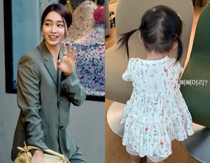 イ・ミンジョン、ツインテール&花柄ワンピがキュートな娘の後ろ姿公開