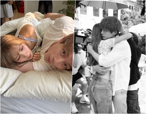 BLACKPINKリサ&坂口健太郎 甘いムードで密着…撮影オフショット公開