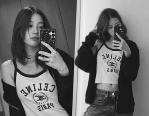 LE SSERAFIMカズハ、髪型をミディアムに…白黒写真でシックな雰囲気