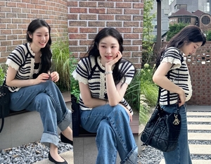 クロシェ編みカーディガン&デニム姿のキム・ヨナ、20代の学生のよう