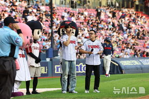 【フォト】キム・ジェウォンが始球式　／ソウル