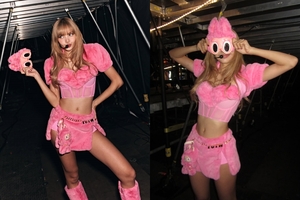 BLACKPINKリサ、「人間ラブブ」に変身…ロンドンをピンク色に染める