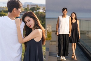 チュ・ジャヒョン「幸せ笑顔」中国人俳優の夫の肩にもたれ…アツアツ夫婦