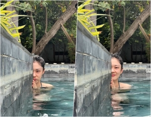 44歳チャン・ナラ、プールで顔だけちらり…リゾートから伝えるラブリーな近況