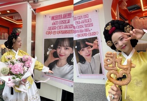 『暴君のシェフ』出演のカン・ハンナ、花束を手に笑顔…撮影中もファンサービス