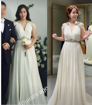 キム・ジョンウン 10年前のウエディングドレスを着てみたら…今も変わらずキレイ