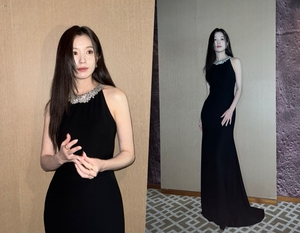こんなに清楚なハン・ヒョジュ…黒のドレスに映えるスレンダー・ボディ