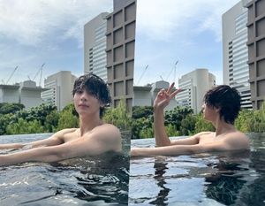 元競泳選手のRIIZEアントン プールでも超絶ビジュアル「Can u swim?」