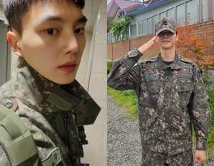 除隊したソン・ガン、軍服姿でもイケメンオーラ健在…兵役中の写真大放出