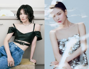 ソン・ヘギョ、きゃしゃなウエスト&オールバックのショートヘアでカリスマ爆発