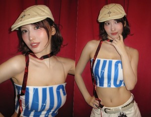 TWICEモモ、ヴィンテージ風コーデに視線集中…割れた腹筋も披露