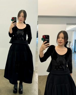 ミン・ヒョリン、リボンが目を引く黒の装いがアバンギャルド&上品…洗練されたお呼ばれコーデ