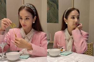 45歳ハン・チェヨン まるでバービー人形…ピンクスーツで20代のよう