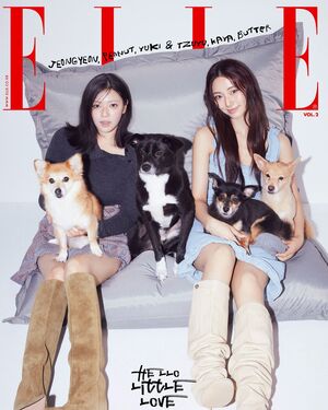 【フォト】TWICEジョンヨン＆ツウィ、SEVENTEENスングァンら12組が「ELLE」表紙でペットと共感