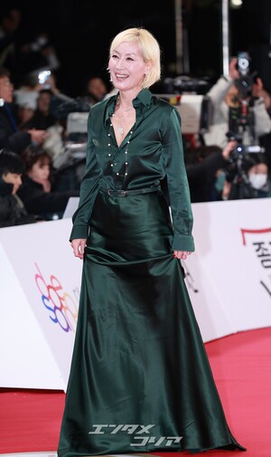 【フォト】イ・ヘヨン、深緑のドレスでオーラぷんぷん＝青龍映画賞