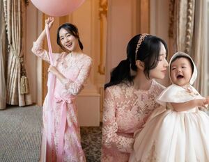 イ・ジョンヒョン、次女の満1歳の誕生日の写真公開…華やかなヘア&メイク&装いでお姫さまのようなママ